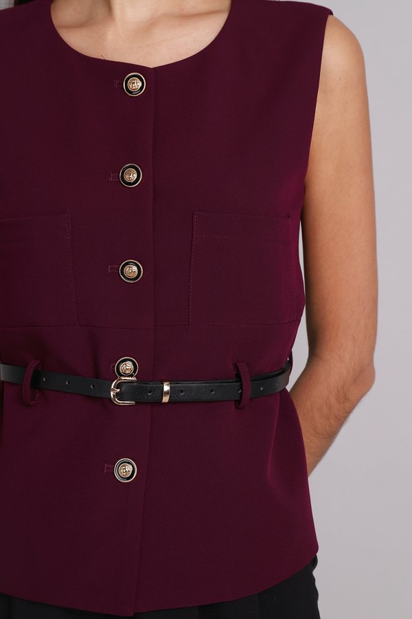 Lenora Top In Burgundy