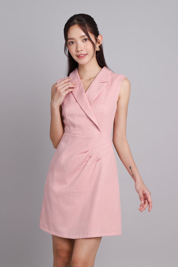 Raquel Dress In Tweed Pink
