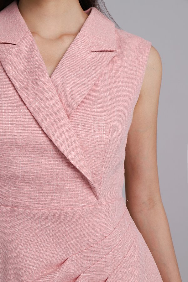 Raquel Dress In Tweed Pink