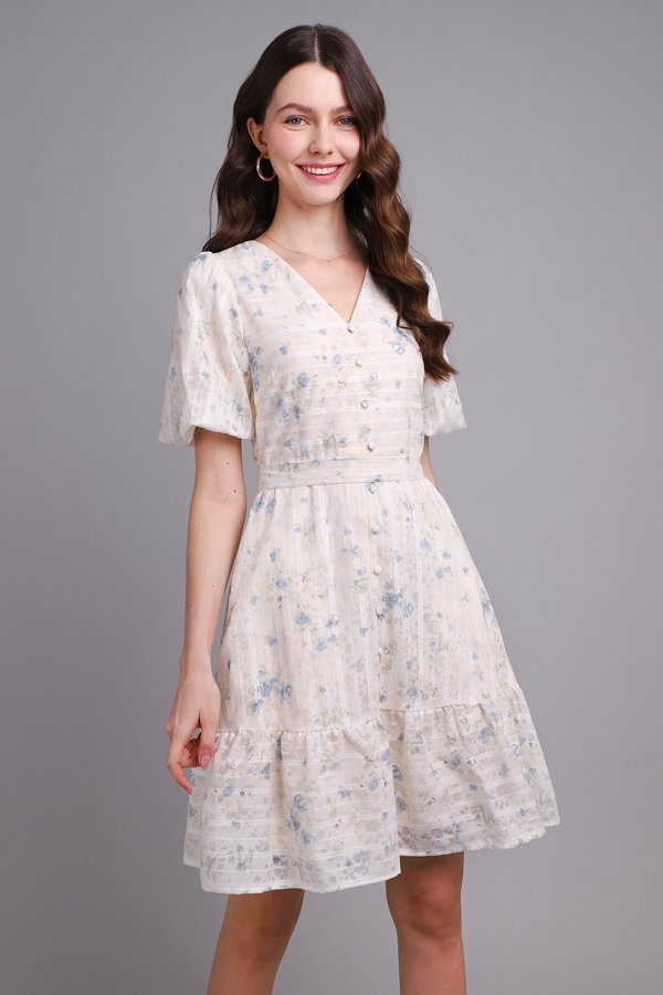 Adora Dress In Blue Florals