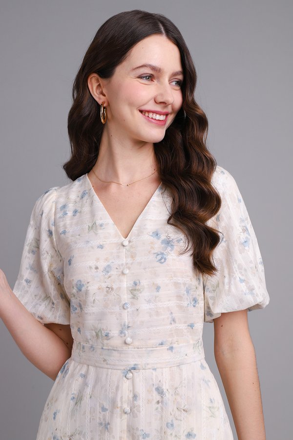 Adora Dress In Blue Florals