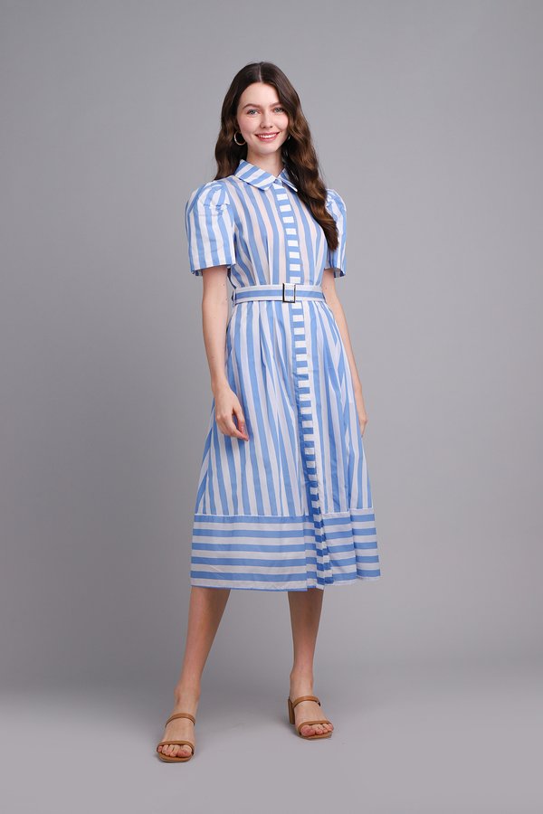 Ayesha Dress In Blue Stripes