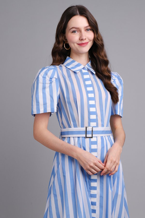 Ayesha Dress In Blue Stripes