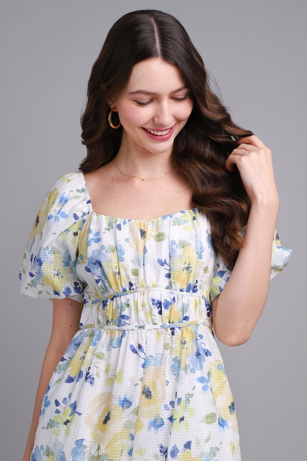 Ginny Romper In Yellow Florals
