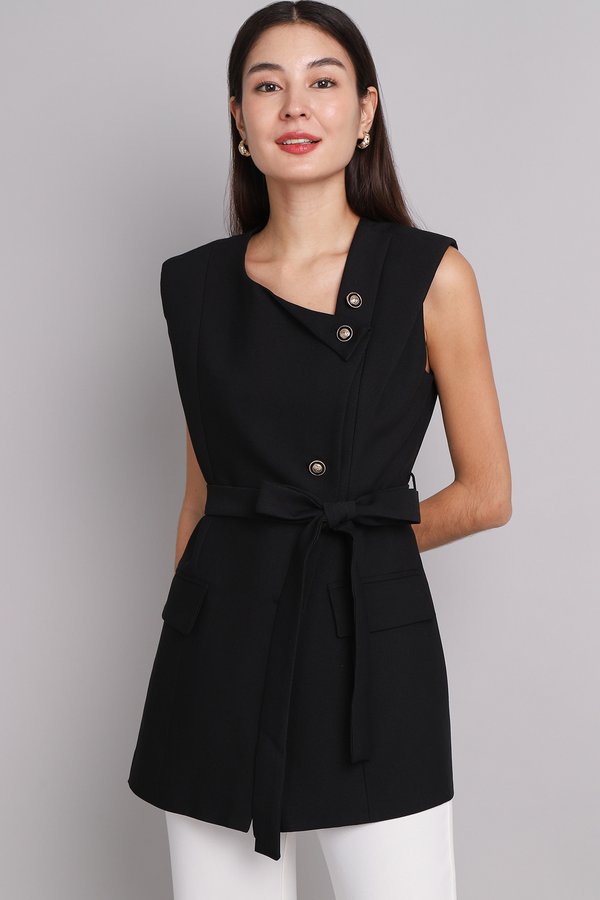 Bridgerton Vest Top In Classic Black
