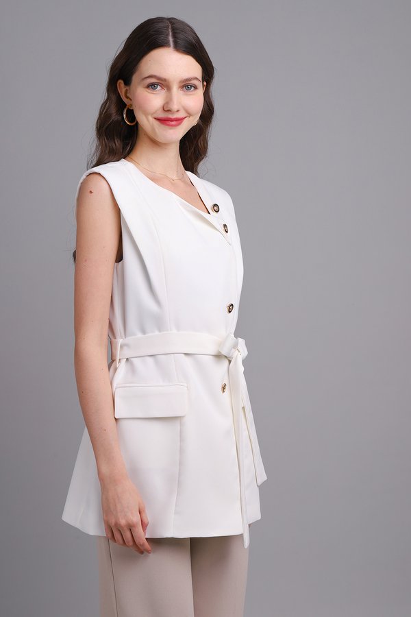 Bridgerton Vest Top In Classic White