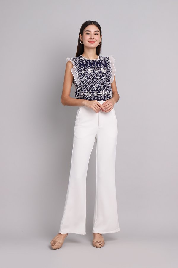 Canterbury Top In Navy Embroidery