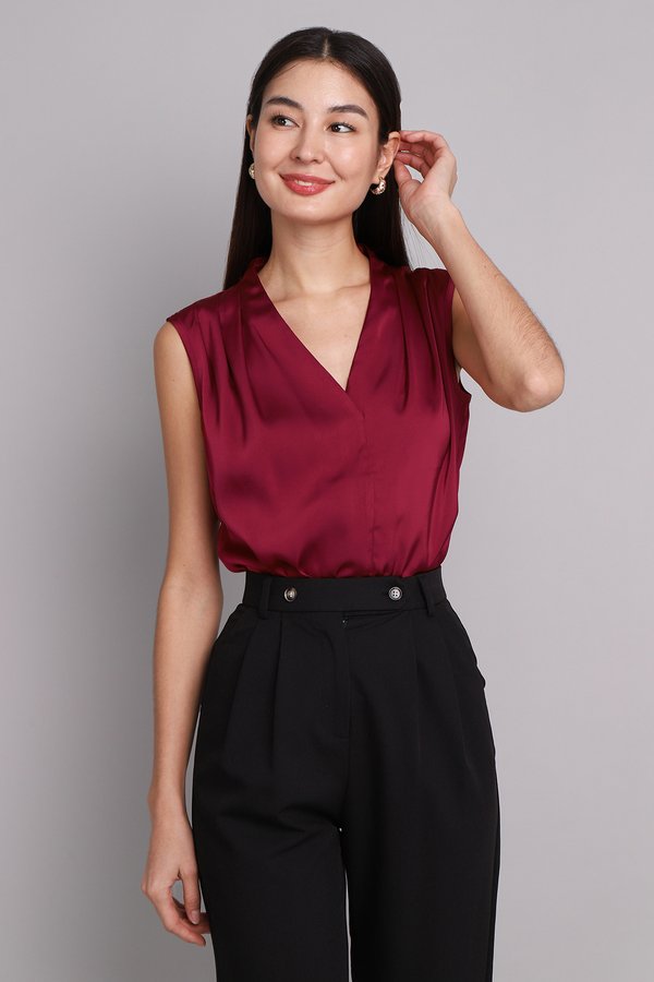 Maisie Top In Wine