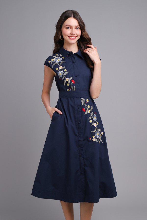 Posey Dress In Navy Blue