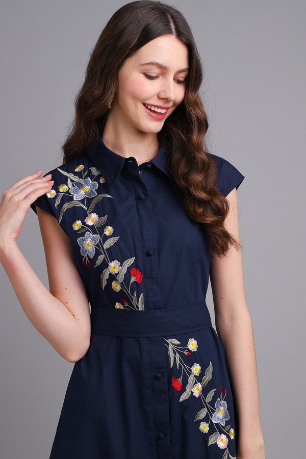 Posey Dress In Navy Blue