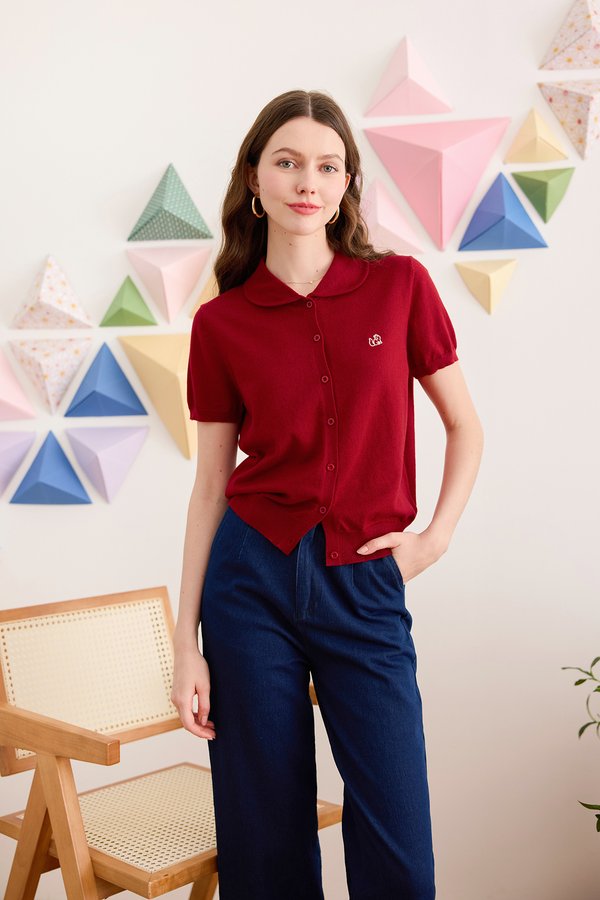 Amara Top In Cherry Red