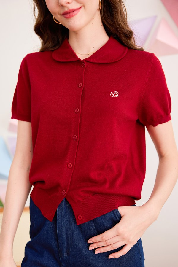 Amara Top In Cherry Red
