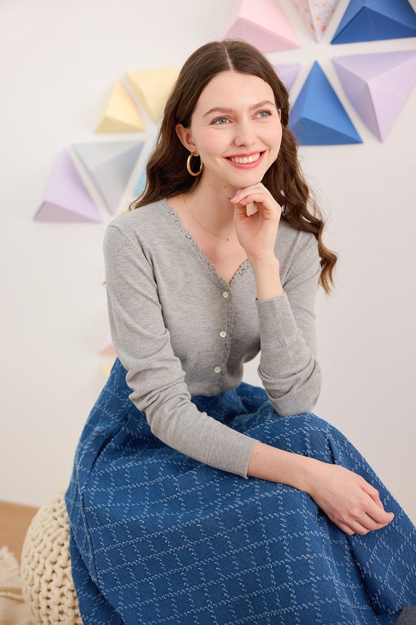 Magdalena Top In Heather Grey