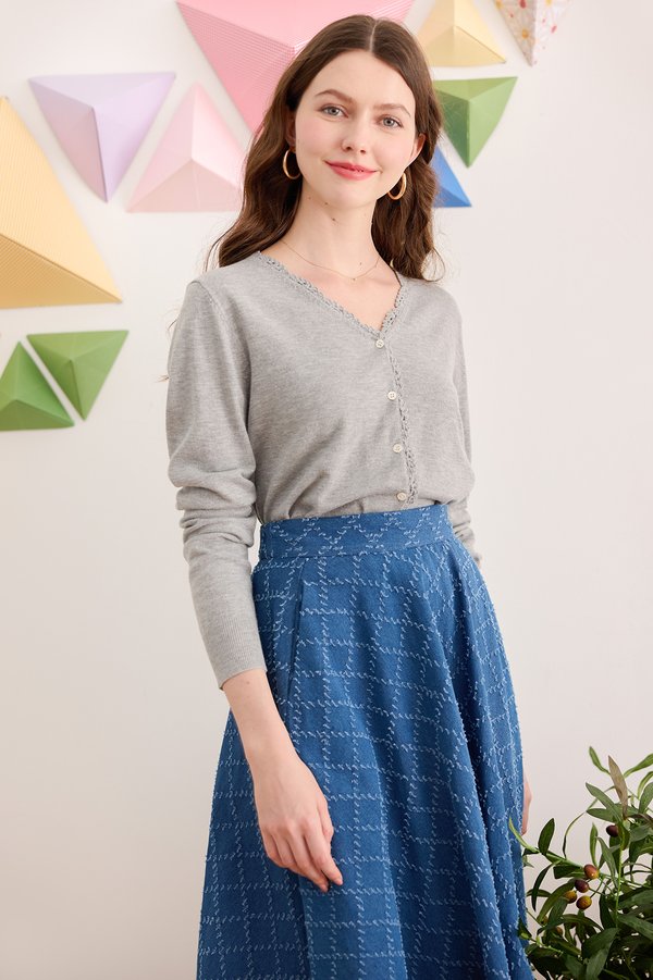 Magdalena Top In Heather Grey