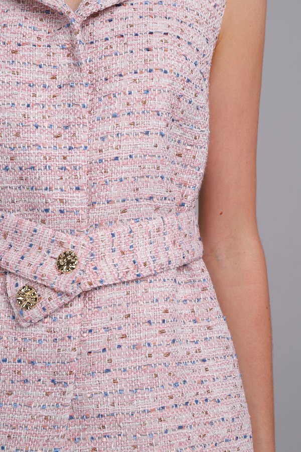 Azalea Top In Pink Tweed