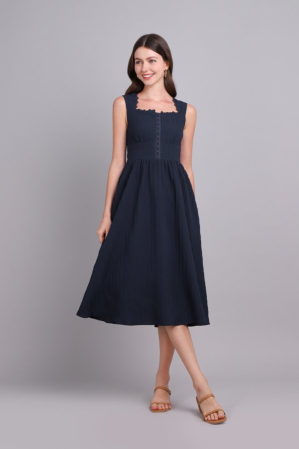 Cordelia Dress In Navy Blue