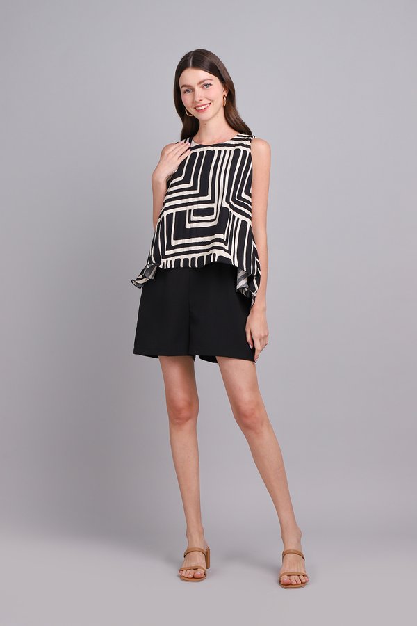 Holly Romper In Black Prints