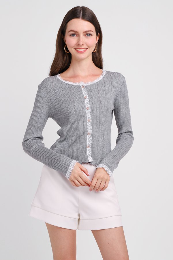 Lilyanna Top In Heather Grey