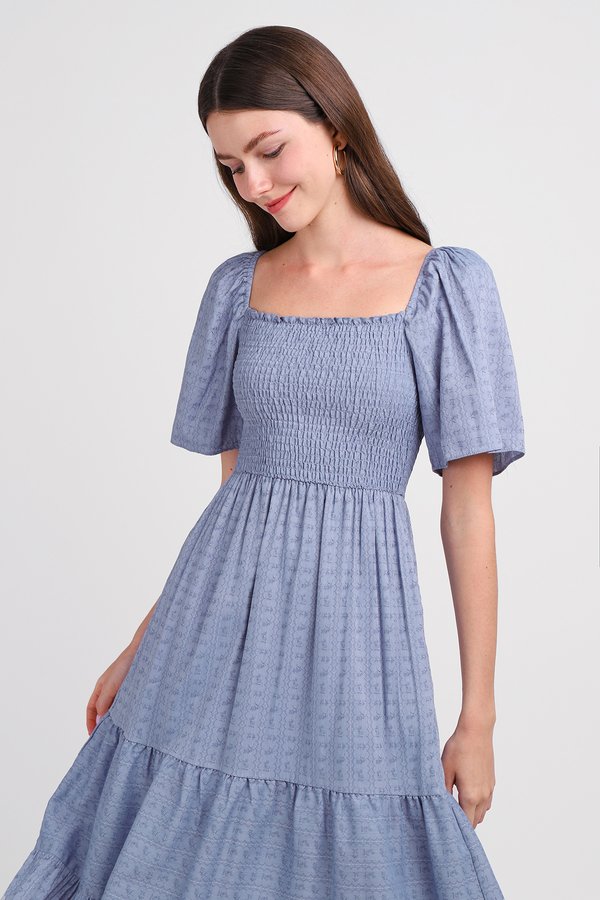 Tilda Dress In Blue Prints