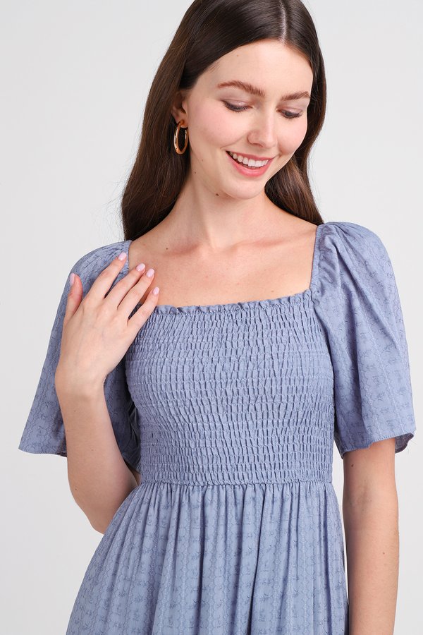 Tilda Dress In Blue Prints