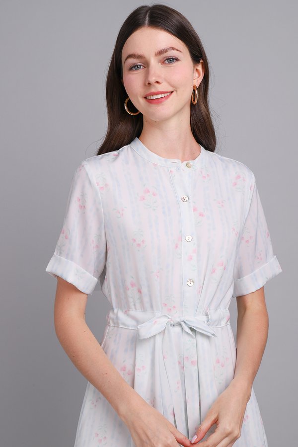 Autumn Dress In Sky Florals