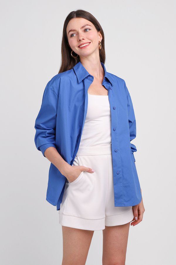 Cyrus Top In Cornflower Blue