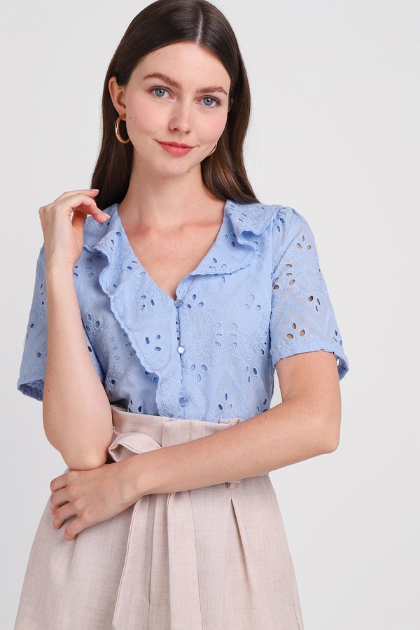 Lizbeth Top In Muted Blue