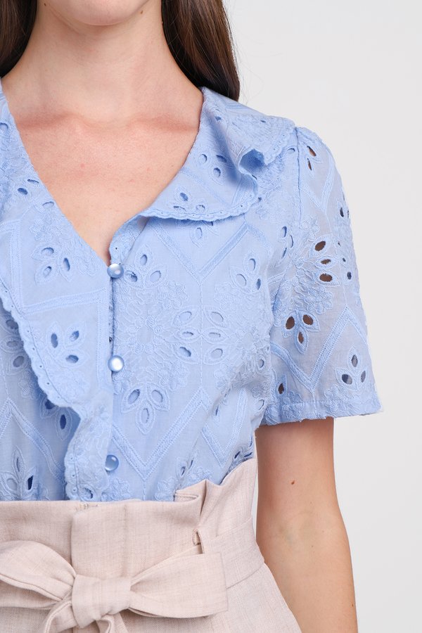 Lizbeth Top In Muted Blue