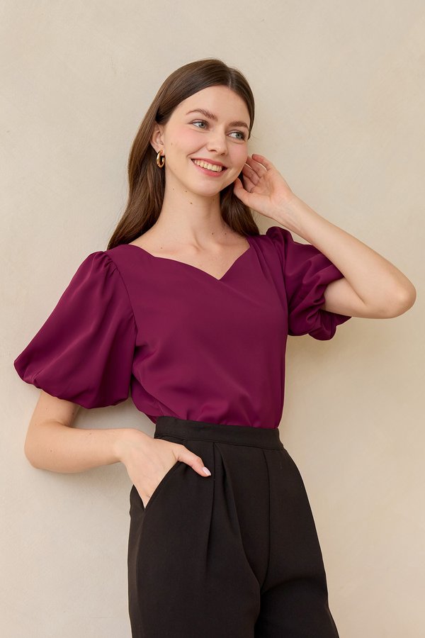 Angelo Top In Plum