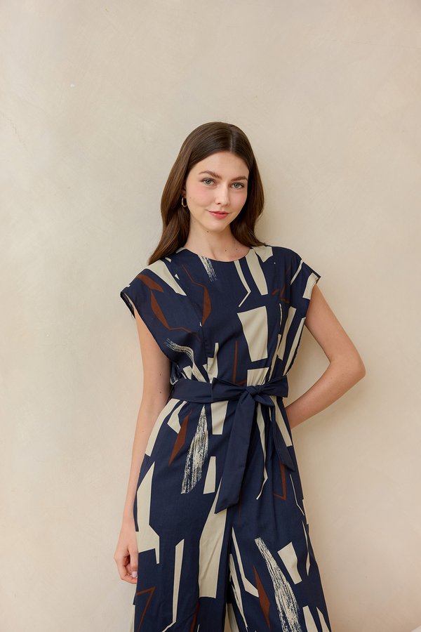 Enora Romper In Blue Prints
