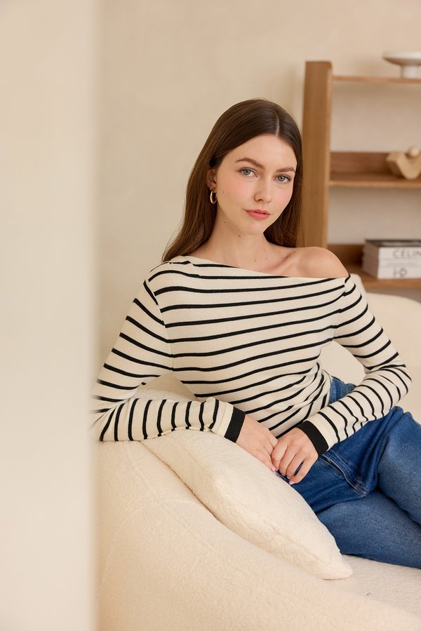 Erin Top In Black Stripes