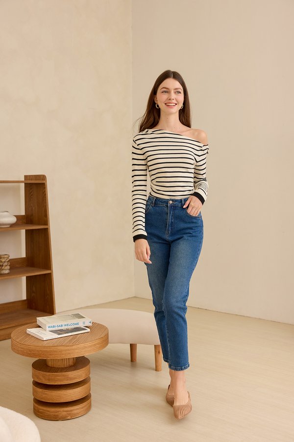 Erin Top In Black Stripes