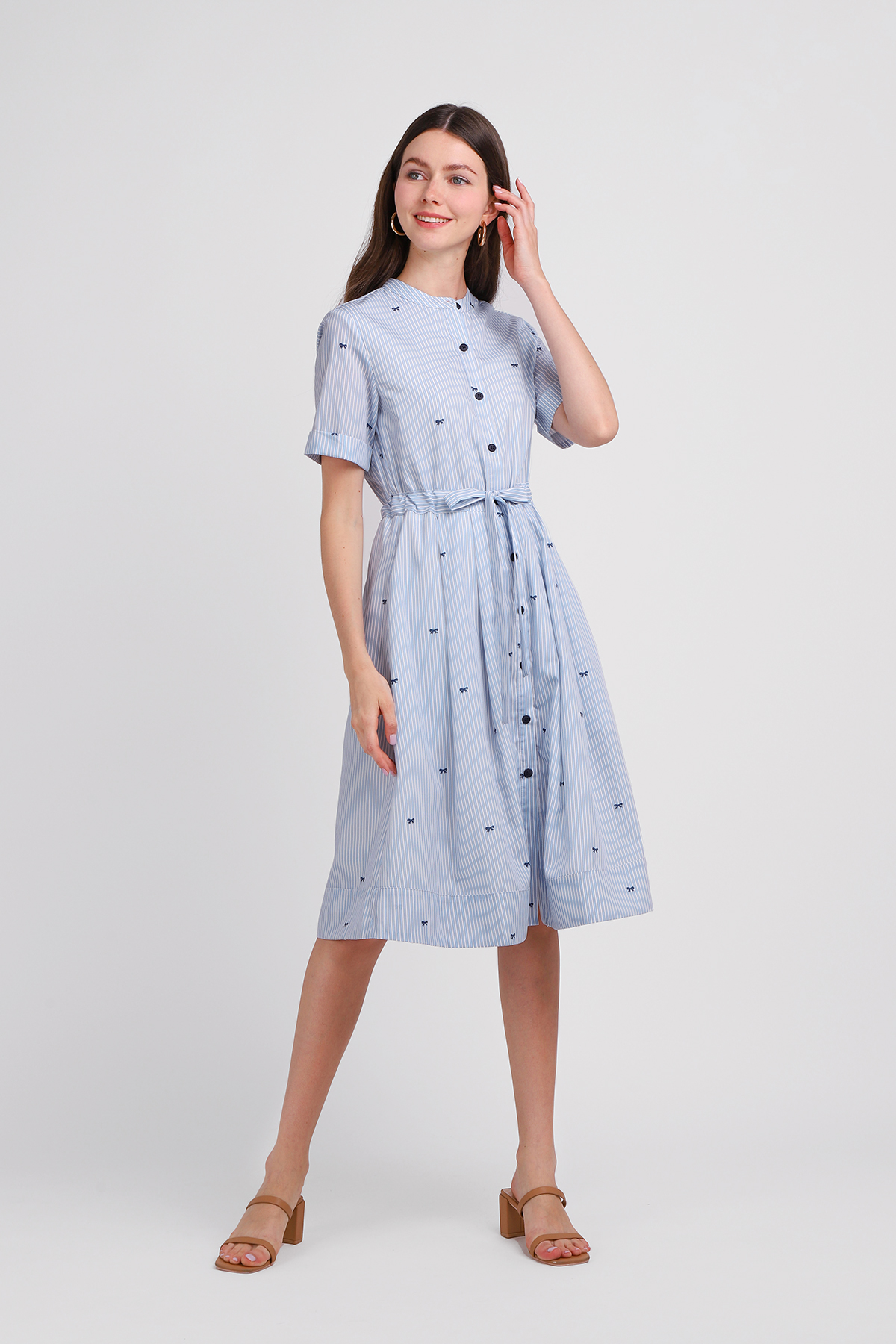 ulla popken dresses Smocked Dress Pink Coat Size:52 L variantColour_Blue Leaf 15 A-Line Wedding Dress