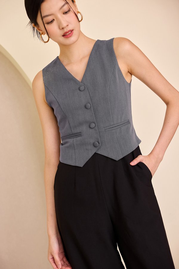 Alexandra Romper In Heather Grey