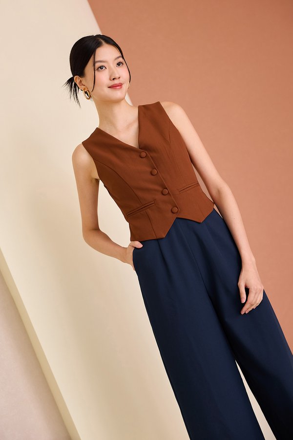 Alexandra Romper In Rust Blue
