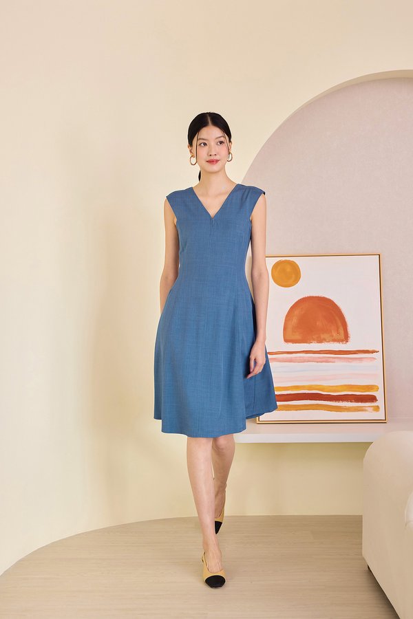 [Preorder] Deborah Dress In Muted Blue