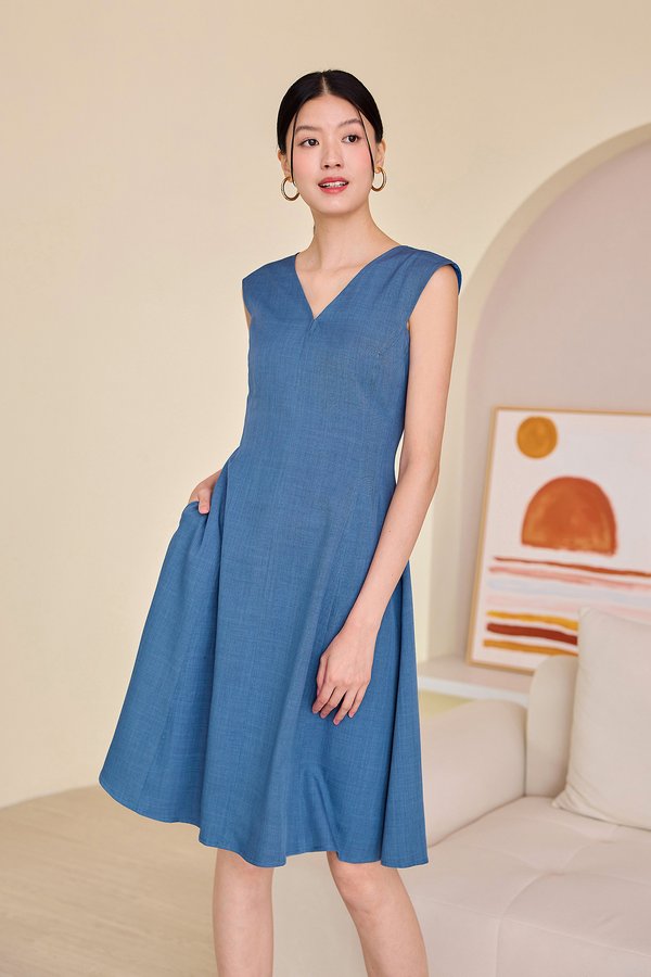 [Preorder] Deborah Dress In Muted Blue