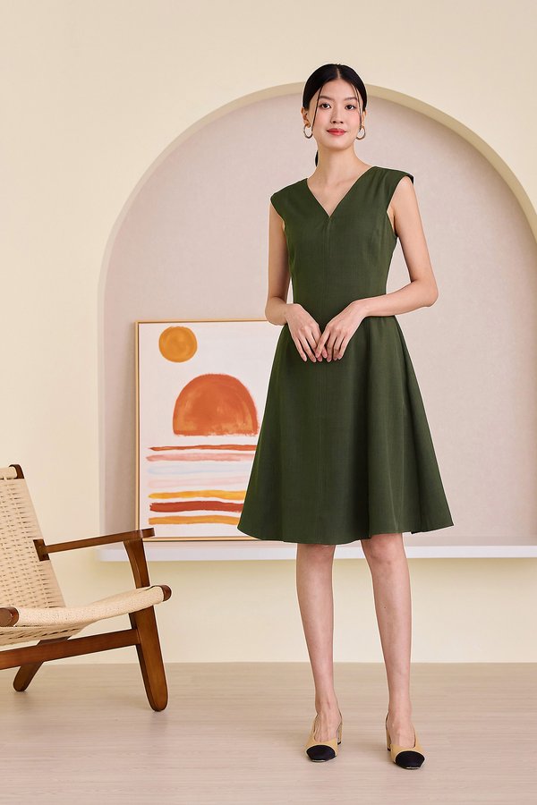 [Preorder] Deborah Dress In Olive Green