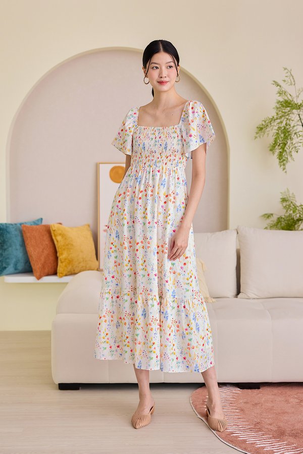 Rhea Dress In Bright Florals