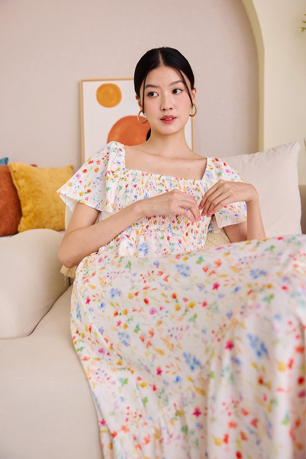Rhea Dress In Bright Florals