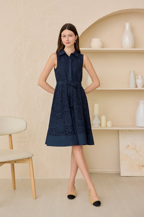 Lexa Dress In Navy Blue