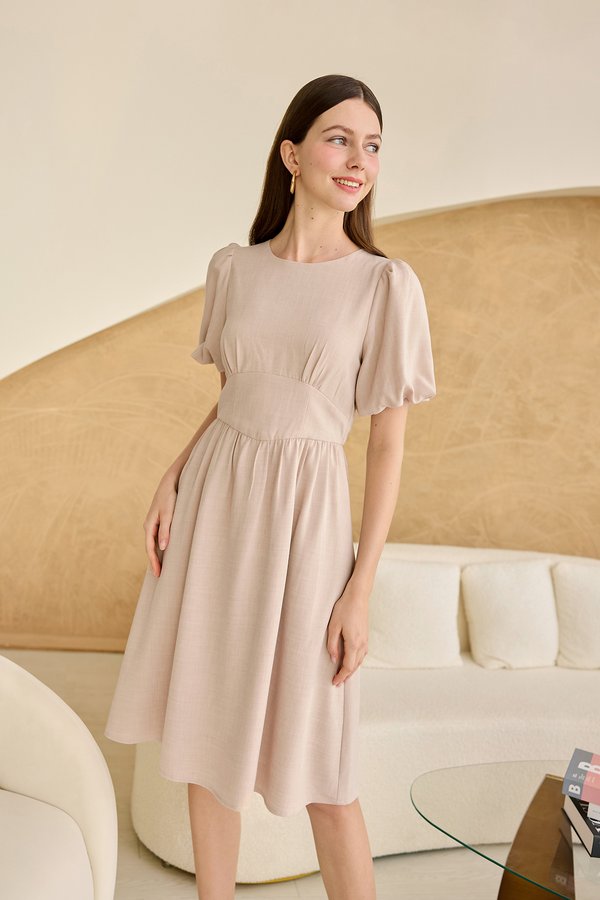 Mara Dress In Blush Taupe