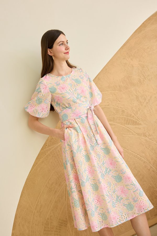 Francesca Dress In Warm Prints