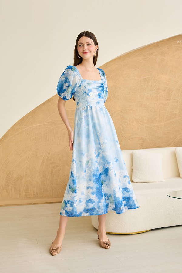 Rivera Dress In Dreamy Blue Florals