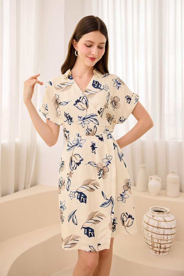 Carmen Dress In Ivory Prints