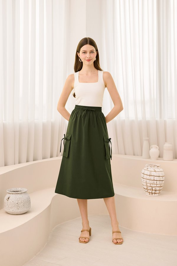 Leigh Skirt In Olive Green
