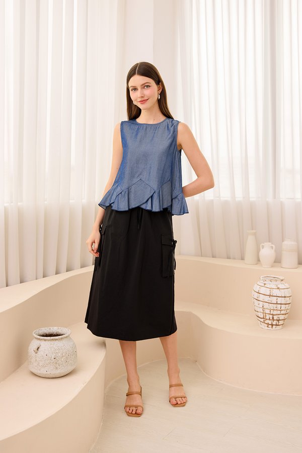 Rene Top In Dark Wash