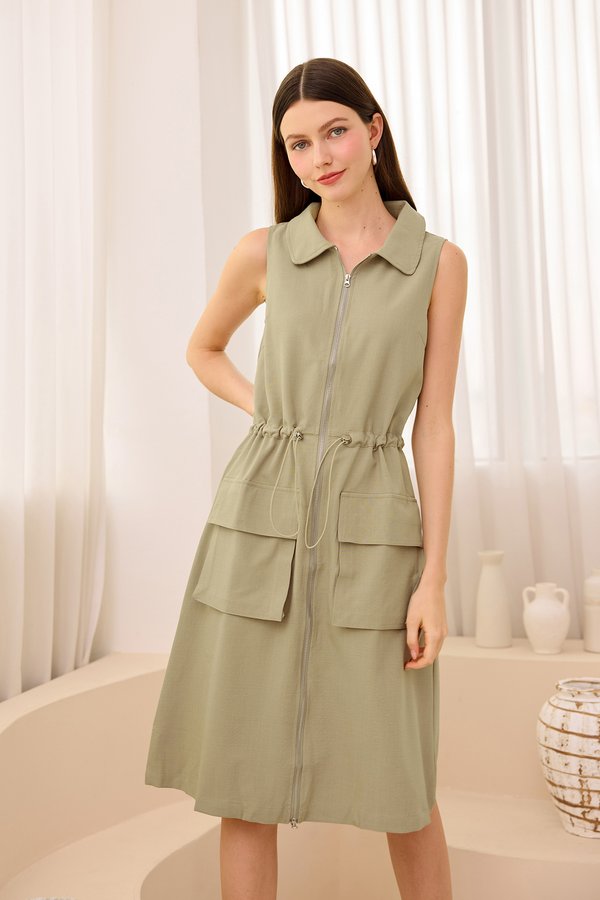 Terri Dress In Muted Sage