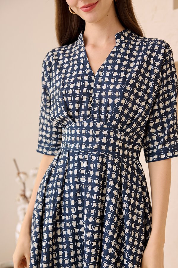 Lovie Dress In Blue Dots