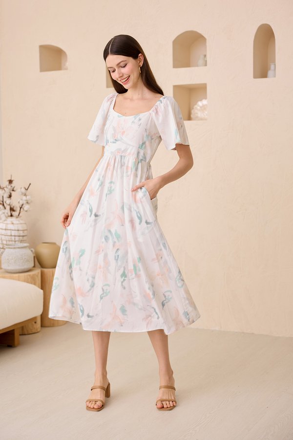 Noele Dress In Watercolour Prints